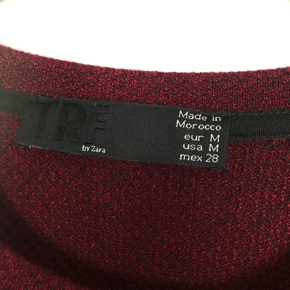 ZARA Thermal Tunic Sweater Burgundy - Picture 5 of 8